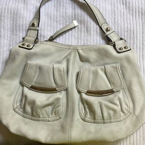 Vintage B Makowsky white leather hobo bag